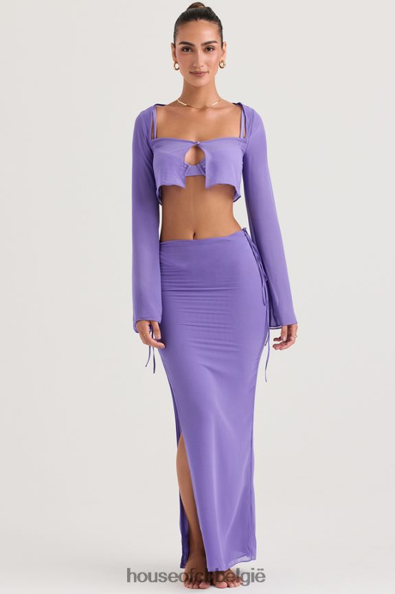 Amalfi violette maxirok met uitsnijding House of CB X0JL68930 kleding