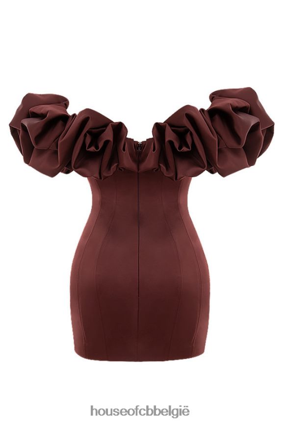 Selena Raisin satijnen strapless jurk met ruches House of CB X0JL68590 kleding
