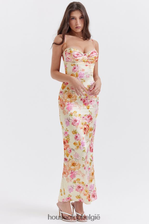 Josefina ivoorkleurige maxi-jurk met bloemen House of CB X0JL68245 kleding