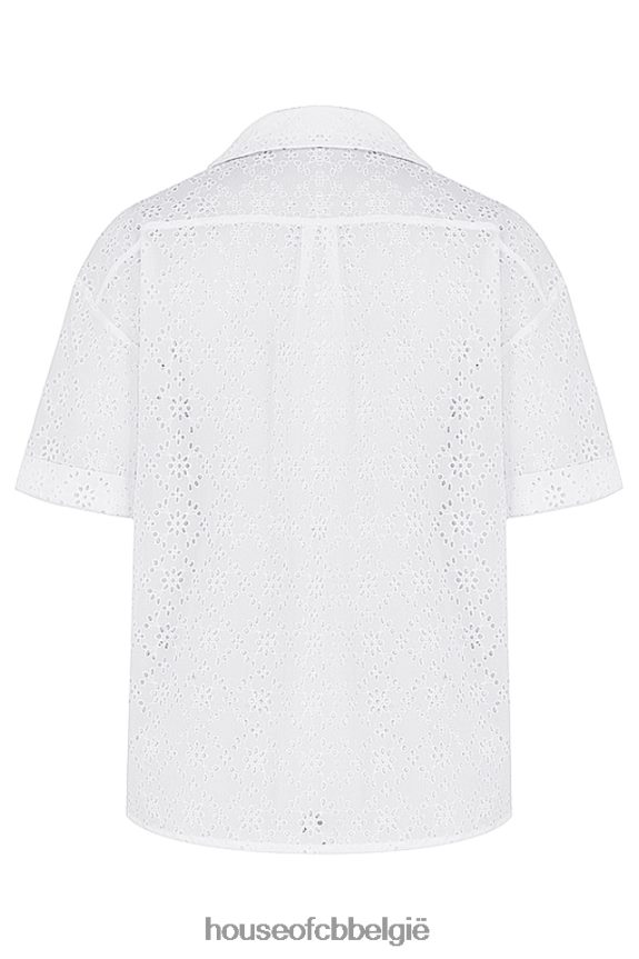 Carrie wit broderie anglaise overhemd House of CB X0JL68715 kleding